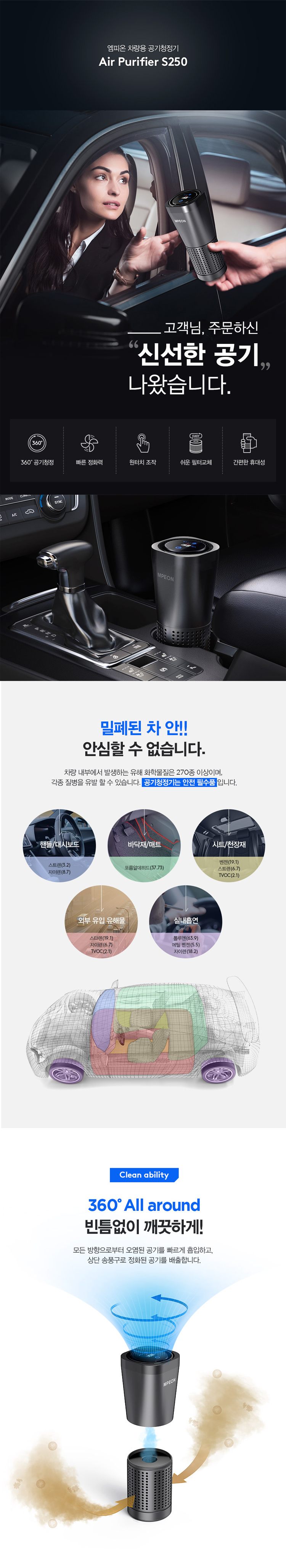 차량용 공기청정기,공기청정기,엠피온공기청정기,개인용공기청정기,휴대용공기청정기,공기순환