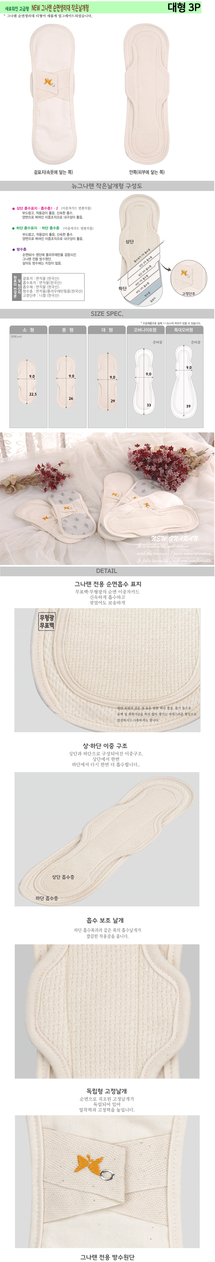 순면생리대,생리대,면생리대,천생리대,유기농,그나랜,팬티라이너,뉴그나랜,순면,천사날개