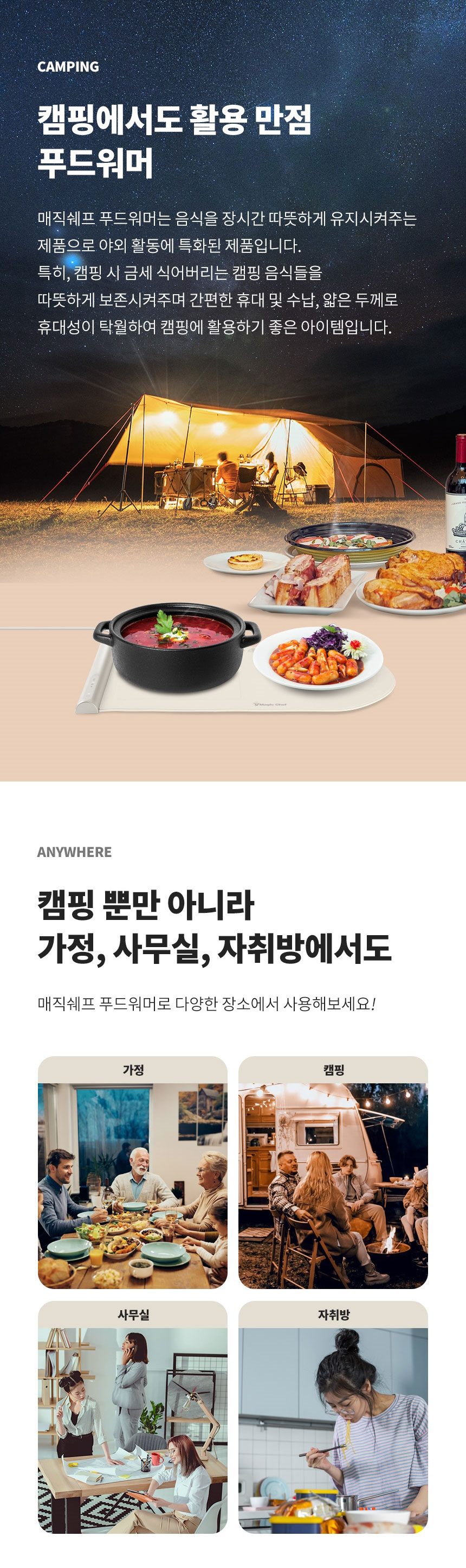 푸드워머,음식워머,온열식탁패드,접이식푸드워머,캠핑용워머,가정용워머