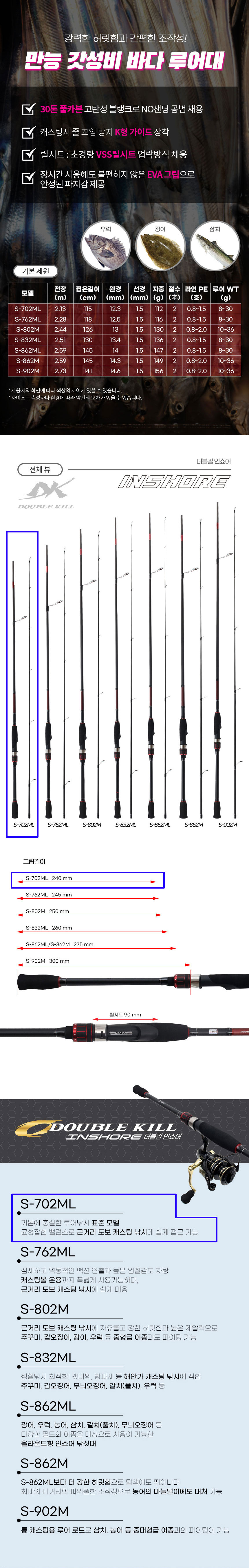 다이와,주피터,인쇼어,루어대,더블킬인쇼어,낚시대,블랭크,바다낚시,루어낚시