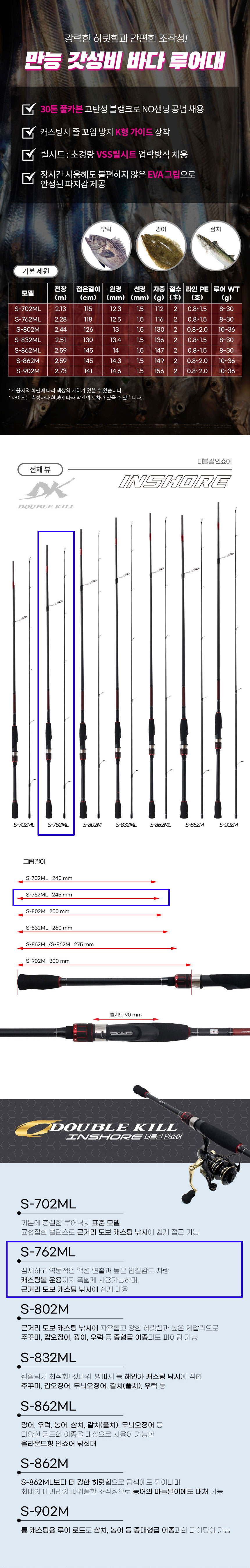 다이와,주피터,인쇼어,루어대,더블킬인쇼어,낚시대,블랭크,바다낚시,루어낚시