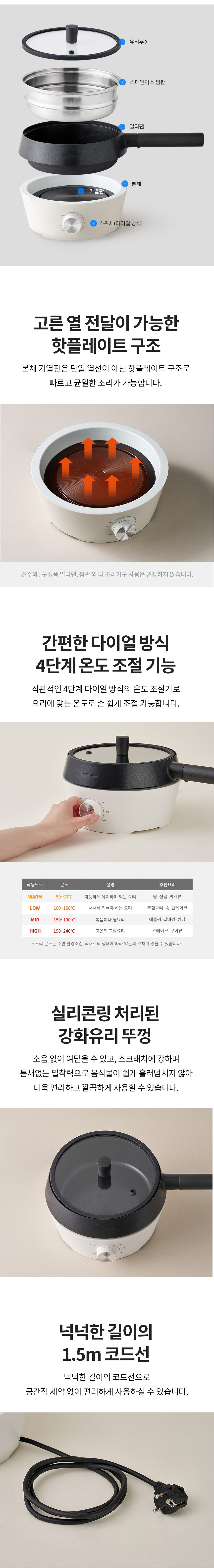 전기그릴,멀티쿠커, 원형팬,전기팬,분리세척,오쿠멀티쿠커
,
