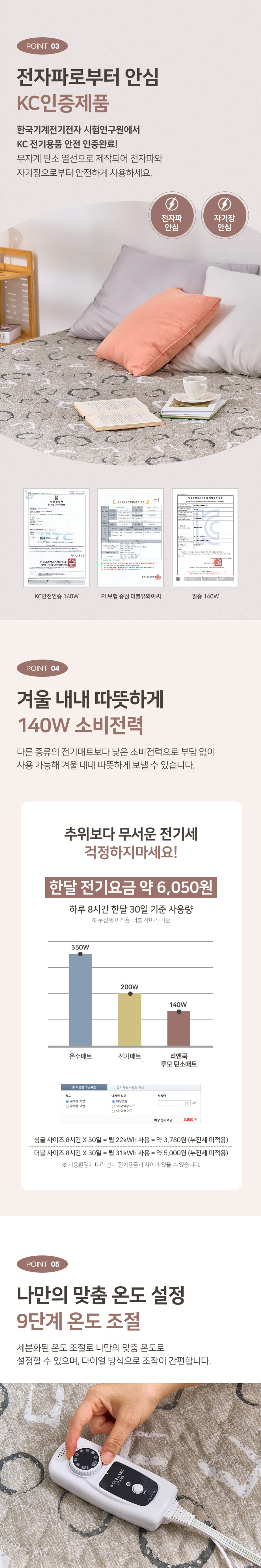 리앤쿡,탄소매트,전기매트,전기장판,전기요