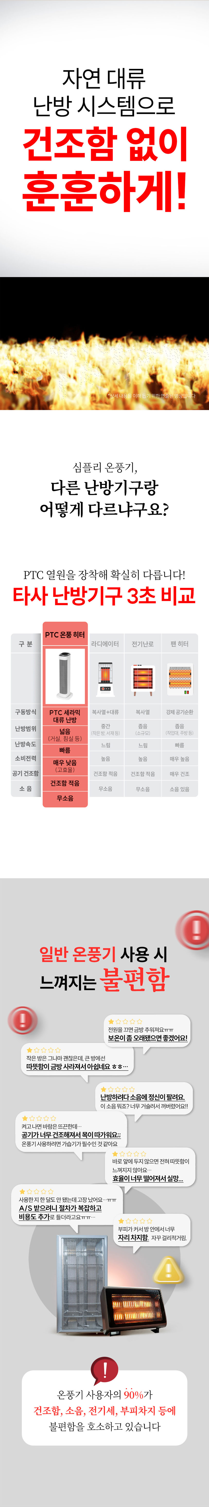 심플리,날개없는온풍기,타워형온풍기,전기온풍기,온풍기,계절가전,무드등형온풍기