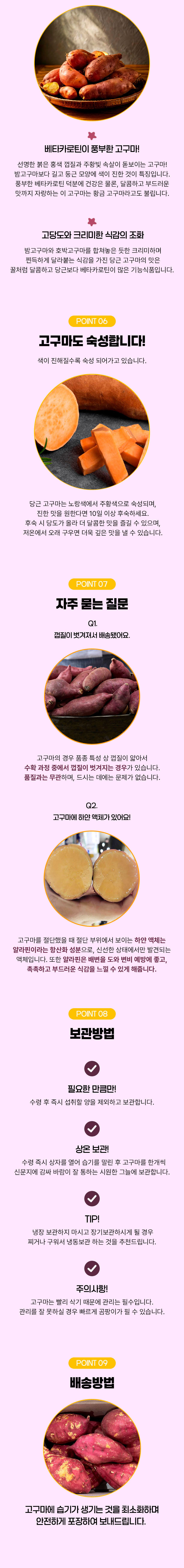 고구마,호풍미고구마,풍원미고구마,당근고구마,꿀고구마,한입고구마,로얄고구마,특상고구마