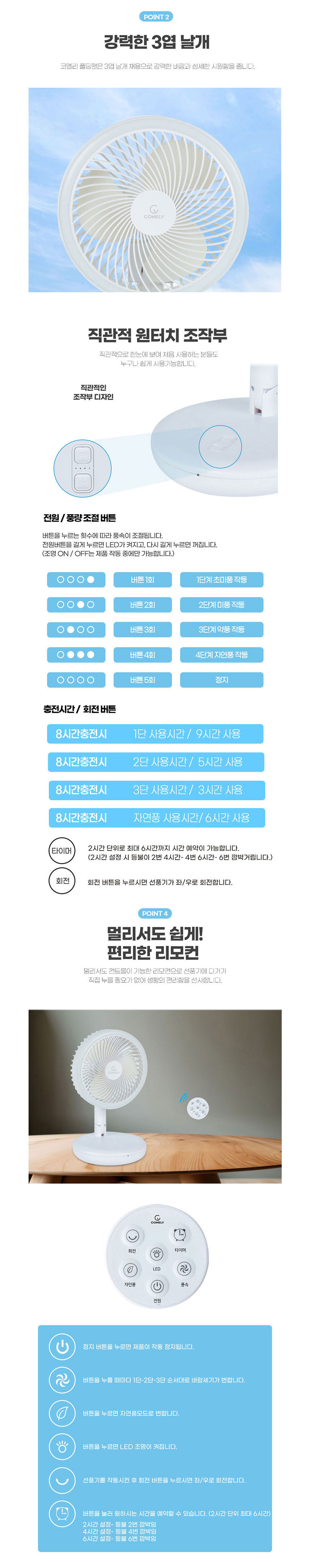 선풍기,BLDC모터,접이식선풍기,리모컨선풍기,탁상용선풍기,휴대용선풍기,3엽날개,폴딩팬