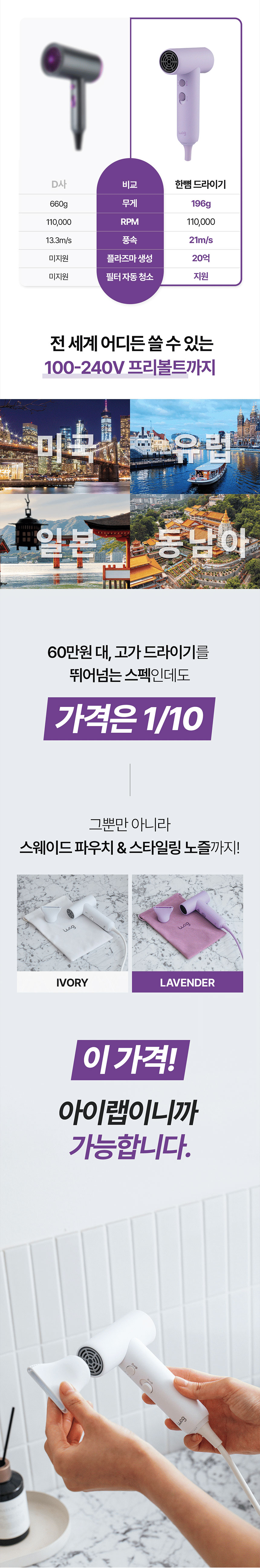 드라이기,드라이어,헤어드라이어,한뼘사이즈드라이,미니드라이기,여행용드라이기,이미용기기