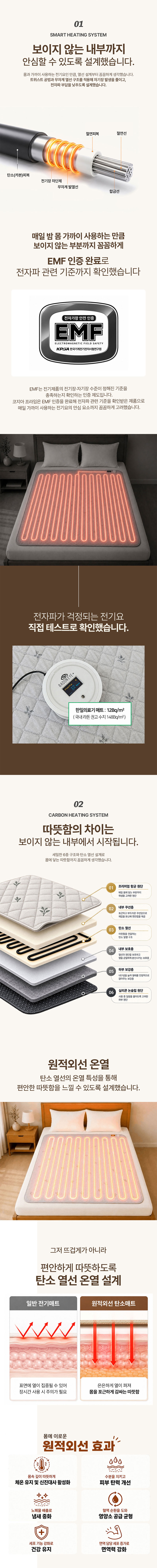 한일의료기,탄소매트,EMF,전기매트,전기요,전기장판,인공지능전기매트
