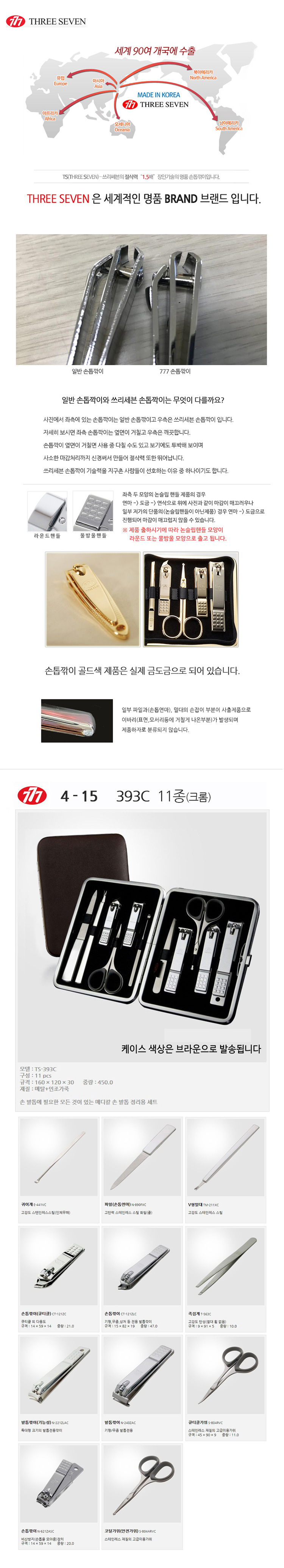 쓰리세븐,손톱깍이,크롬손톱깍기,큐티클정리,손톱,손톱정리,777,손톱깍이세트